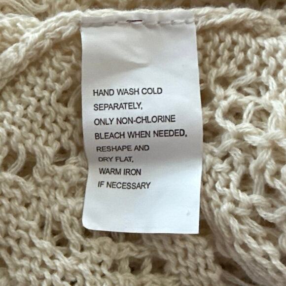 Open Front Womens Cardigan Size XL Short Dropped Sleeve Open Knit Boho Crochet - Picture 4 of 5